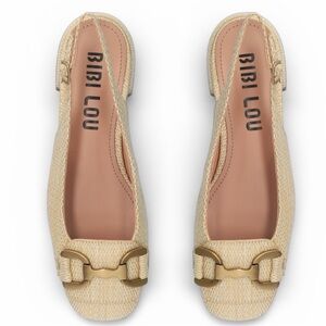 Anthropologie Bibi Lou Vela Slingback Pump Natural NEW Size 10US